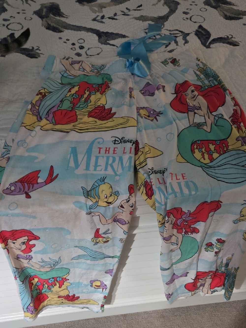 Disney Little Mermaid Girls Pajama Pants in Light Blue with Multicolor Print